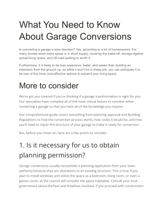 What You Need to Know About Garage Conversions