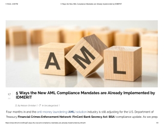 5 Ways the New AML Compliance Mandates are Already Implemented by IDMERIT