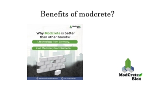 Benefits of modcrete