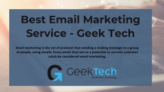 Best Email Marketing Service - Geek Tech