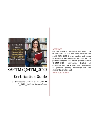 Latest Questions and Answers for SAP TM C_S4TM_2020 Certification Exam