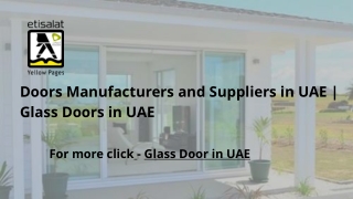 Doors Manufacturers and Suppliers in UAE | Glass Doors in UAE