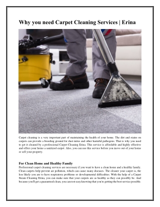 Why you need Carpet Cleaning Services - Erina