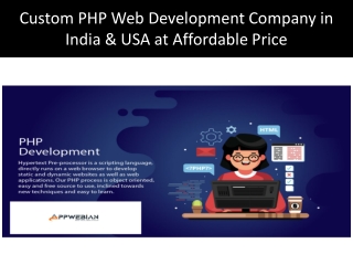 Custom PHP Web Development Company in India & USA at Affordable Price