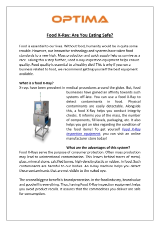 Food X-Ray Are You Eating Safe