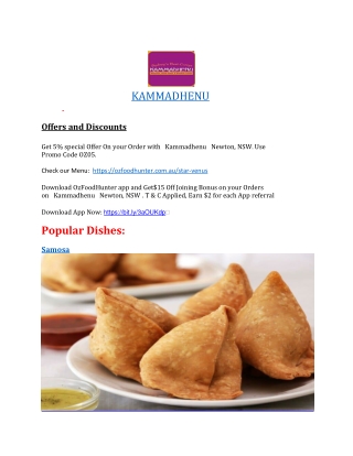 5% off - Kammadhenu Restaurant Menu Newtown takeaway, NSW