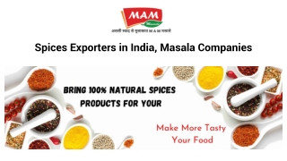 Spices Exporters in India, Masala Companies