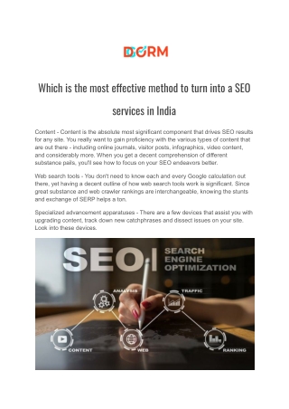 Which is the most effective method to turn into a SEO services in India