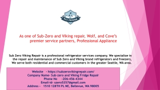 Top Ten Sub Zero And Viking Fridge Repair Service In WA USA