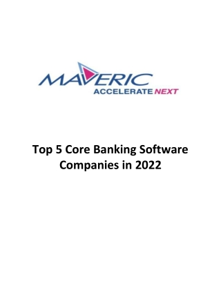 Top 5 Core Banking Software Companies in 2022