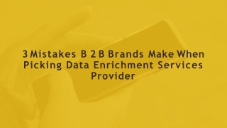 3 Mistakes B2B Brands Make When Picking Data Enrichment Services Provider