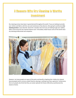 What is Dry Cleaning?