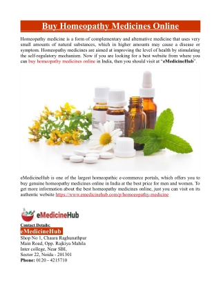 Buy Homeopathy Medicines Online