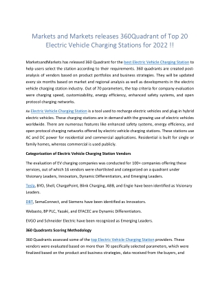 Electric Vehicle Charging Station