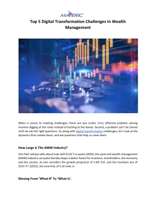 Top 5 Digital Transformation Challenges In Wealth Management