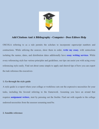 Add Citations And A Bibliography - Computer - Docs Editors Help
