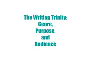 The Writing Trinity: Genre, Purpose, and Audience