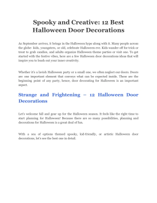 Spooky and Creative_ 12 Best Halloween Door Decorations