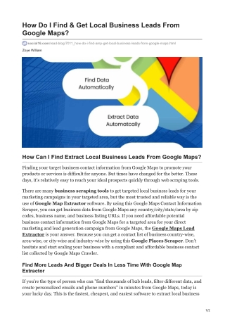 1How Do I Find & Get Local Business Leads From Google Maps