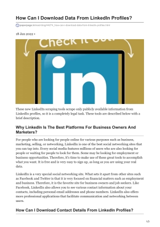 How Can I Download Data From LinkedIn Profiles