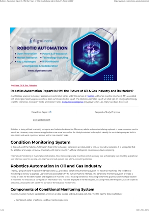 Robotics Automation Report Is HMI the Future of Oil & Gas Industry and its Market - Signicent LLP