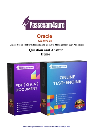 Oracle   1z0-1070-21  Dumps Instant Success in  1z0-1070-21 Exam | PassExam4Sure