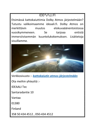 Kattokaiuttimet Atmos järjestelmään  Ideaali.fi