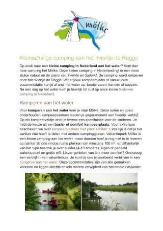 Mölke - Camping aan het water Nederland