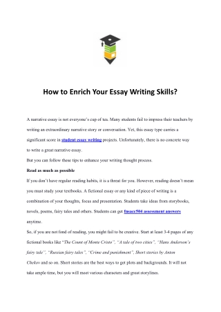 How to Enrich Your Essay Writing Skills