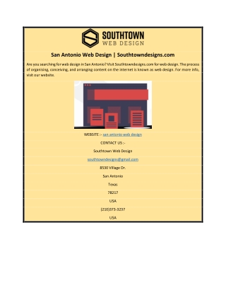 San Antonio Web Design | Southtowndesigns.com