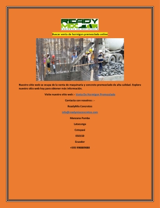 Buscar venta de hormigon premezclado online