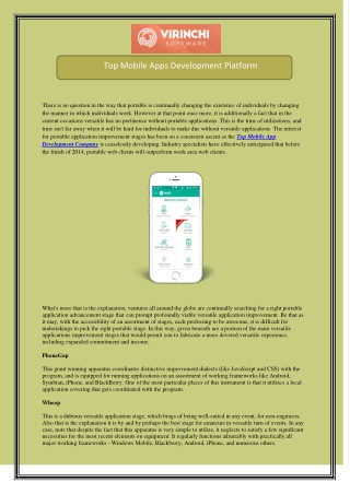 Top Mobile Apps Development Platform