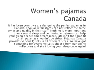 Women’s pajamas Canada