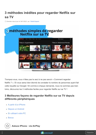 Top 3 des meilleures façons de regarder Netflix sur sa TV