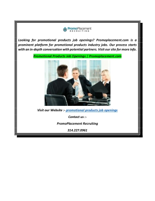Promotional Products Job Openings  Promoplacement.com