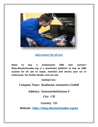 OBD Scanner for All Cars | Shop.dieselschrauber.org