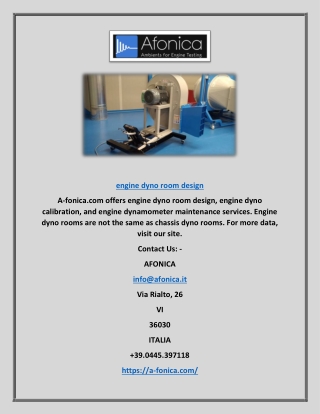 Engine Dyno Room Design | A-fonica.com