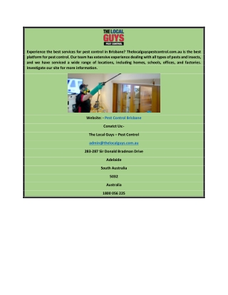 Pest Control Brisbane | Thelocalguyspestcontrol.com.au