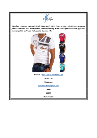 Best Clothes for Men in Usa  Ytique.com