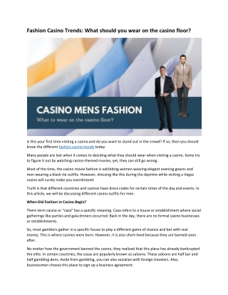 Fashion Casino Trends