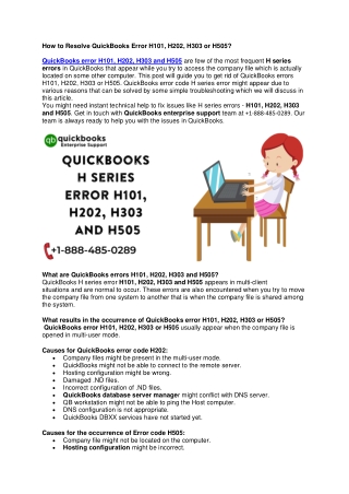 How to Resolve QuickBooks Error H101, H202, H303 or H505
