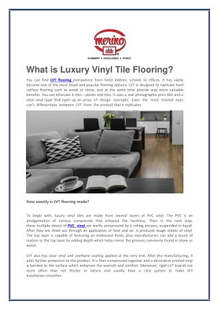 What is Luxury Vinyl Tile Flooring