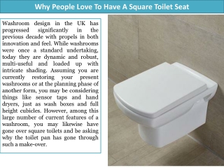 Why People Love To Have A Square Toilet Seat?