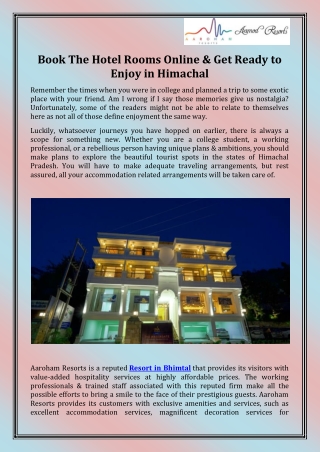 Best Hotel in Bhimtal