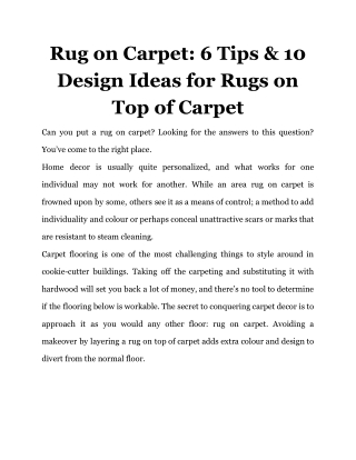 Rug on Carpet_ 6 Tips & 10 Design Ideas for Rugs on Top of Carpet