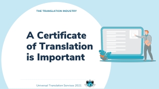 A Certificate of Translation is Important