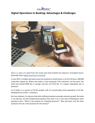 Digital Operations in Banking_ Advantages & Challenges