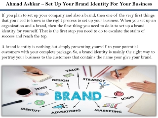 Ahmad Ashkar – Set Up Your Brand Identity For Your Business