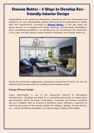 Shauna Bottos - 3 Ways to Develop Eco-friendly Interior Design-converted