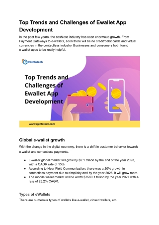 Top Trends and Challenges of Ewallet App Development